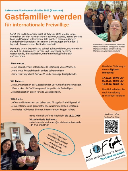 Titelbild zum News-Artikel Gastfamilien für internationale Freiwillige gesucht