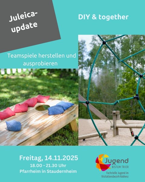 Spiel Cornhole und ein Kletternetz