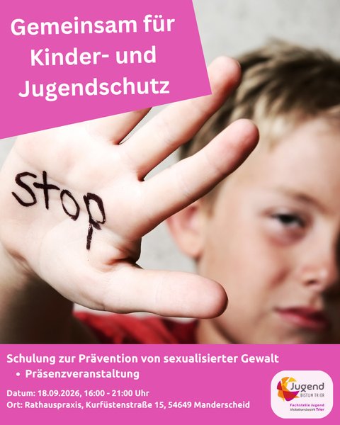 Titelbild zur Veranstaltung Gemeinsam für Kinder- und Jugendschutz  - Schulung zur Prävention von sexualisierter Gewalt