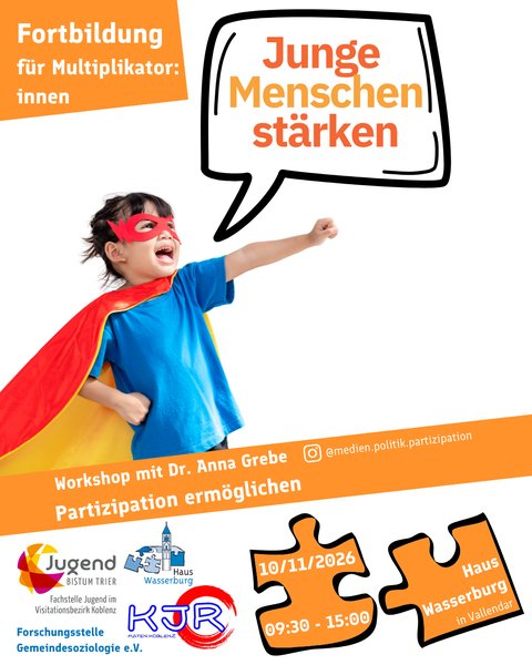 Titelbild zur Veranstaltung Partizipation ermöglichen - junge Menschen stärken