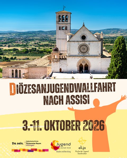 Titelbild zur Veranstaltung Diözesanjugendwallfahrt 2026 nach Assisi
