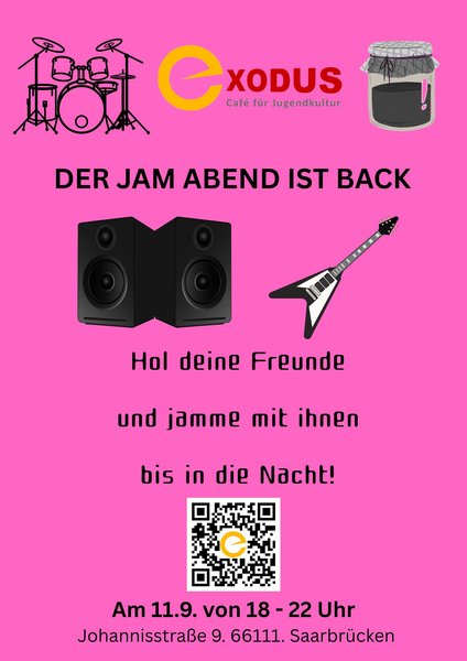 Flyer Jam Abend am 11.09. im Café Exodus