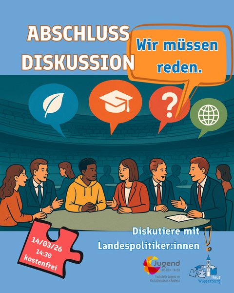 Titelbild zur Veranstaltung Abschlussdiskussion "Wir müssen reden"