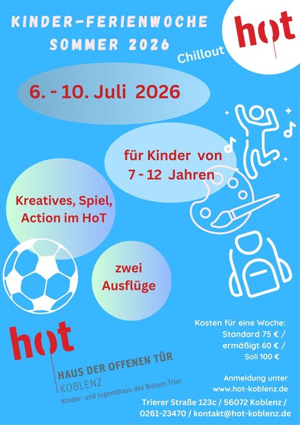 Titelbild zur Veranstaltung Sommer CHILLOUT   Kinderferienwoche 6. -10. Juli 2026
