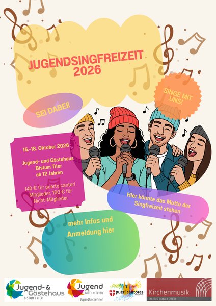 Titelbild zur Veranstaltung Jugendsingfreizeit 2026