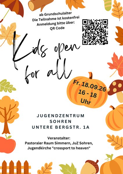 Flyer mit Kürbissen und Blättern