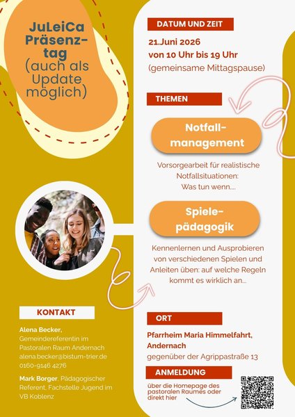 Titelbild zur Veranstaltung JuLeiCa Präsenztag