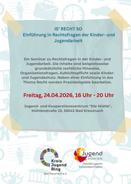 im Hintergrund Paragraphen, aufgeheftet mit einer Art großem Pflaster der Text