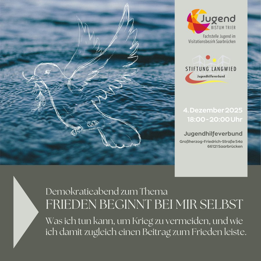 Titelbild zur Veranstaltung Frieden beginnt bei mir I Demokratieabend