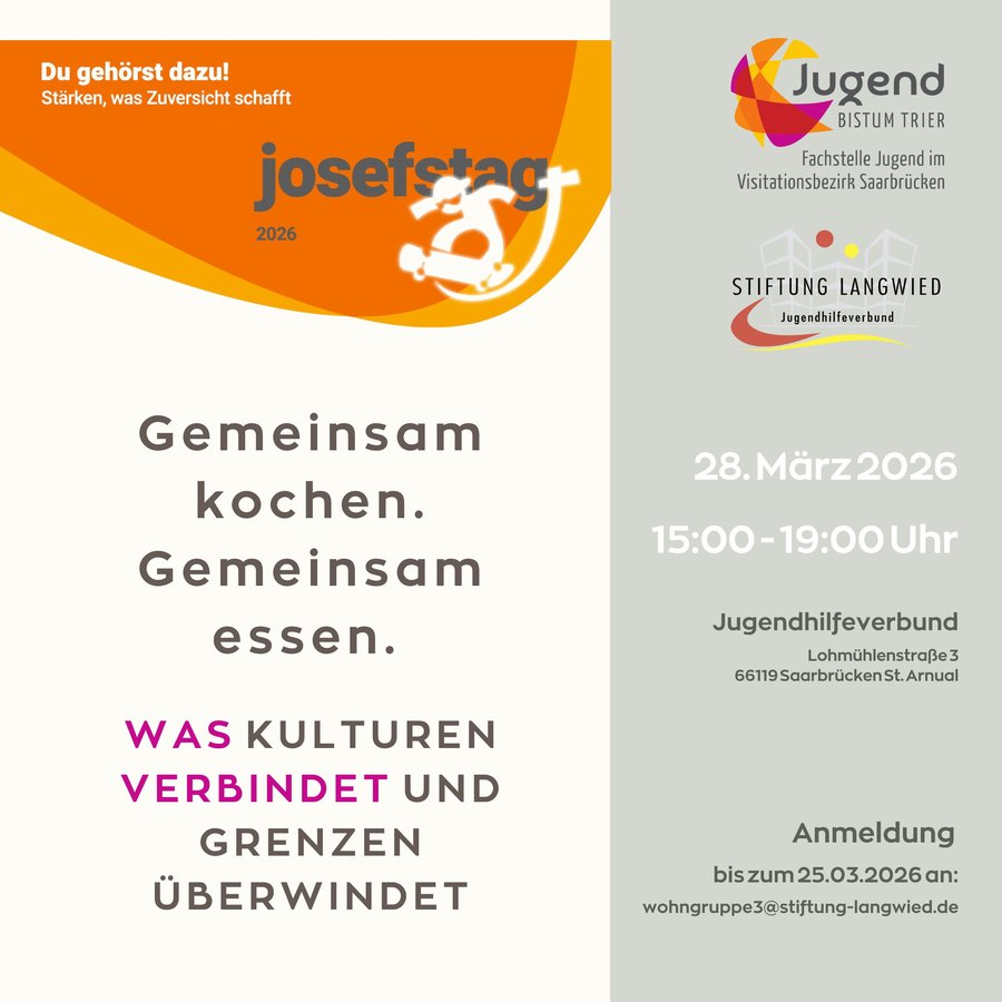 Titelbild zur Veranstaltung Kochnachmittag "Gemeinsam kochen. GEmeinsam essen. Was Kulturen verbindet und Grenzen überwindet."
