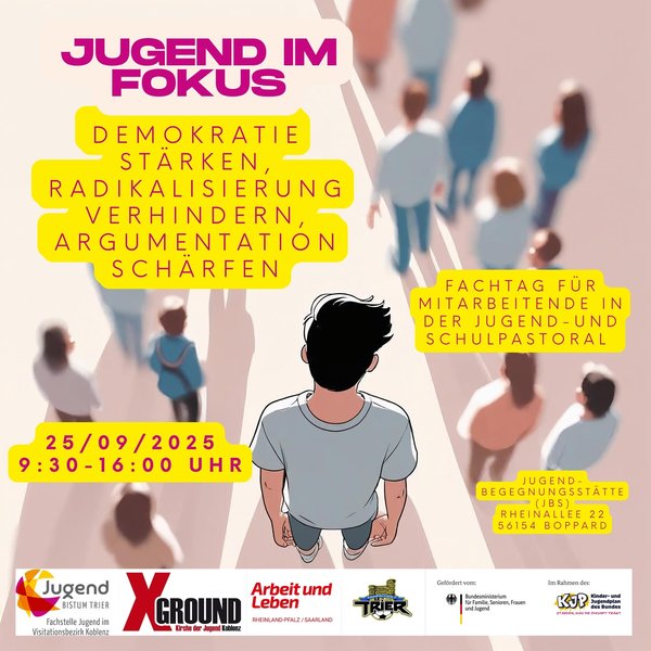 Titelbild zur Veranstaltung Jugend im Fokus. Demokratie stärken, Radikalisierung verhindern, Argumentation schärfen