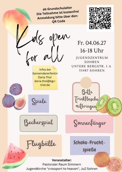 Titelbild zur Veranstaltung Kids open for all
