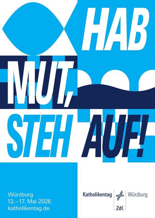 Logo Katholikentag mit dem Satz "Hab Mut, steh auf!"