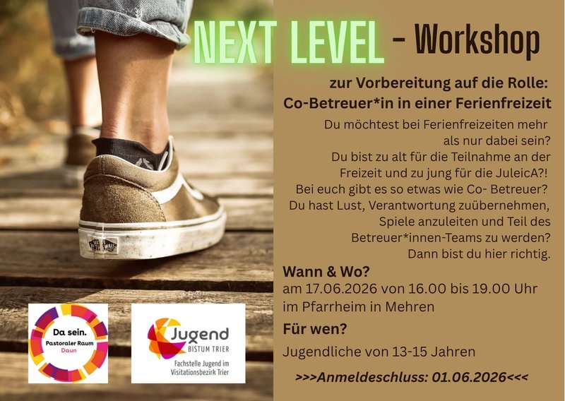 Titelbild zur Veranstaltung Next Level Workshop - Zu jung für die Juleica ?!