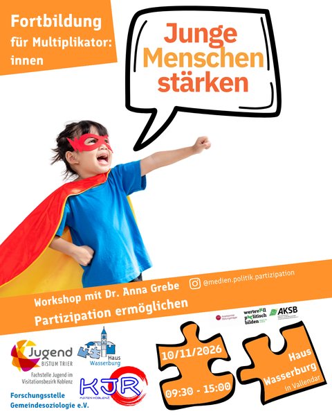 Titelbild zur Veranstaltung Partizipation ermöglichen - junge Menschen stärken