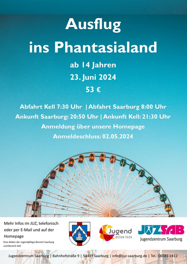 Titelbild zur Veranstaltung Fahrt ins Phantasialand