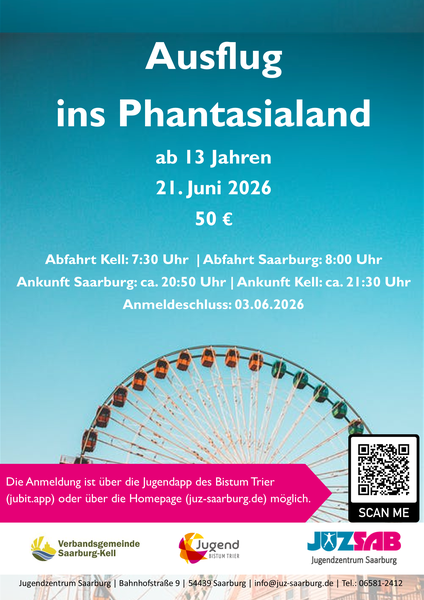 Titelbild zur Veranstaltung Ausflug ins Phantasialand