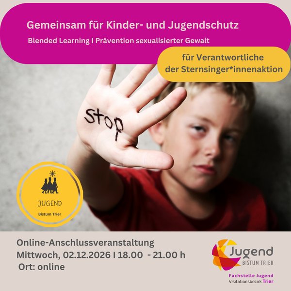 Titelbild zur Veranstaltung Schulung zur Prävention von sexualisierter Gewalt für Sternsingerverantwortliche
