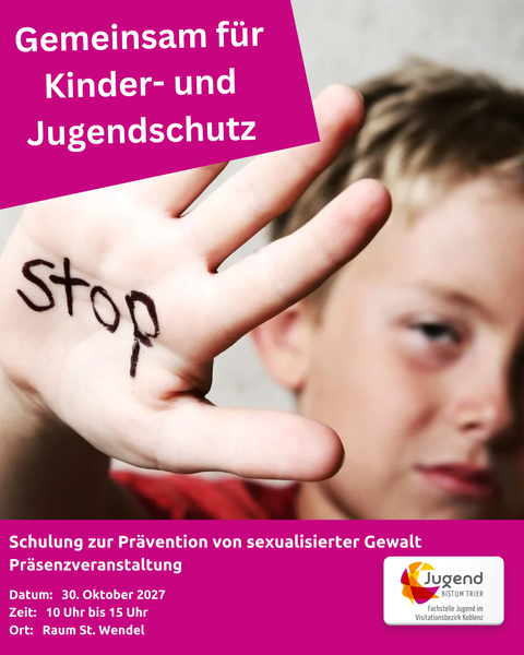 Titelbild zur Veranstaltung Gemeinsam für Kinder- und Jugendschutz l Prävention sexualisierte Gewalt l Raum St. Wendel