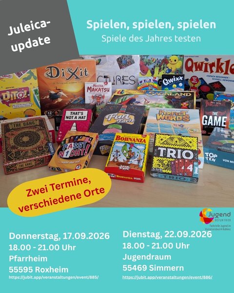 verschiedene Gesellschaftsspiele auf einem Tisch