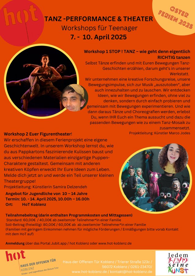 Titelbild zur Veranstaltung Ferienworkshops für Teenager