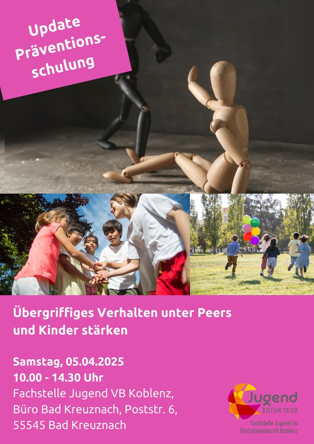 Titelbild zur Veranstaltung Übergriffes Verhalten unter peers und Kinder und Jugendliche stärken