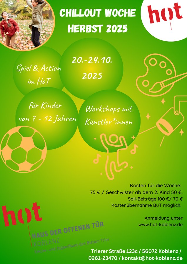 Titelbild zur Veranstaltung Herbst CHILLOUT  Kinderferienwoche  20.-24.Oktober 2025