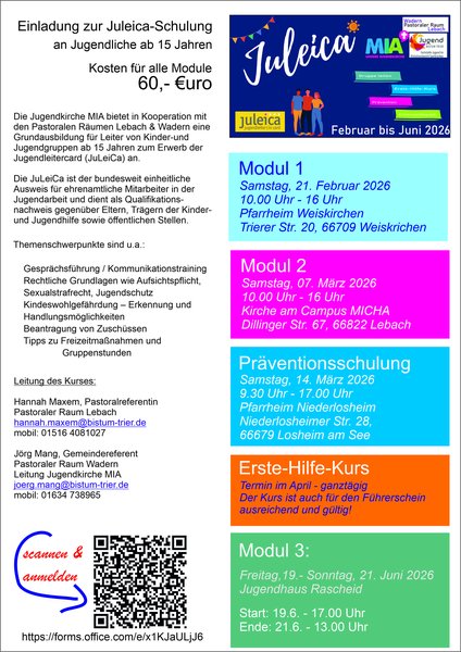 Titelbild zur Veranstaltung JuLeiCa Schulung