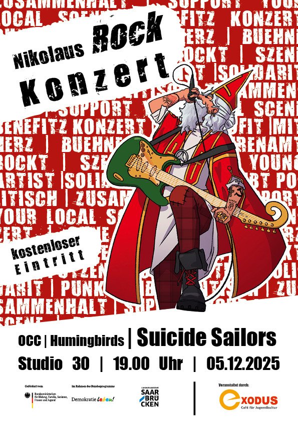 Veranstaltungsplakat Nikolausrock am 05.12.25 in Saarbrücken
