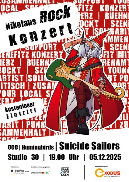Veranstaltungsplakat Nikolausrock am 05.12.25 in Saarbrücken