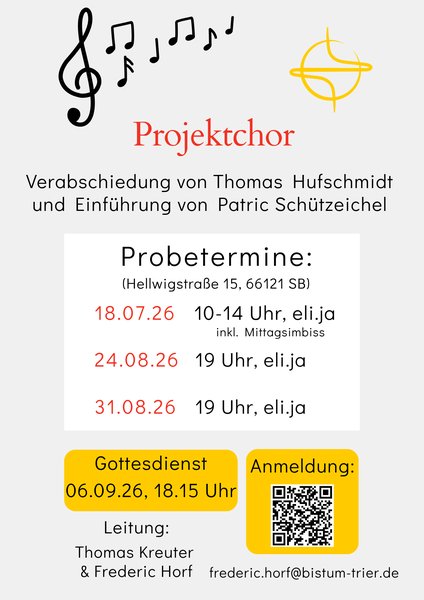 Titelbild zur Veranstaltung Projektchor zur Verabschiedung von Thomas und zur Einführung von Patric