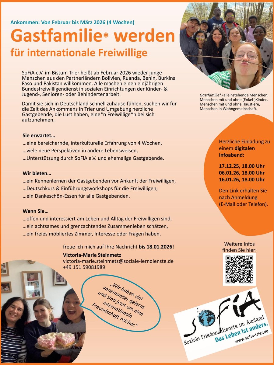Titelbild zum News-Artikel Gastfamilien für internationale Freiwillige gesucht