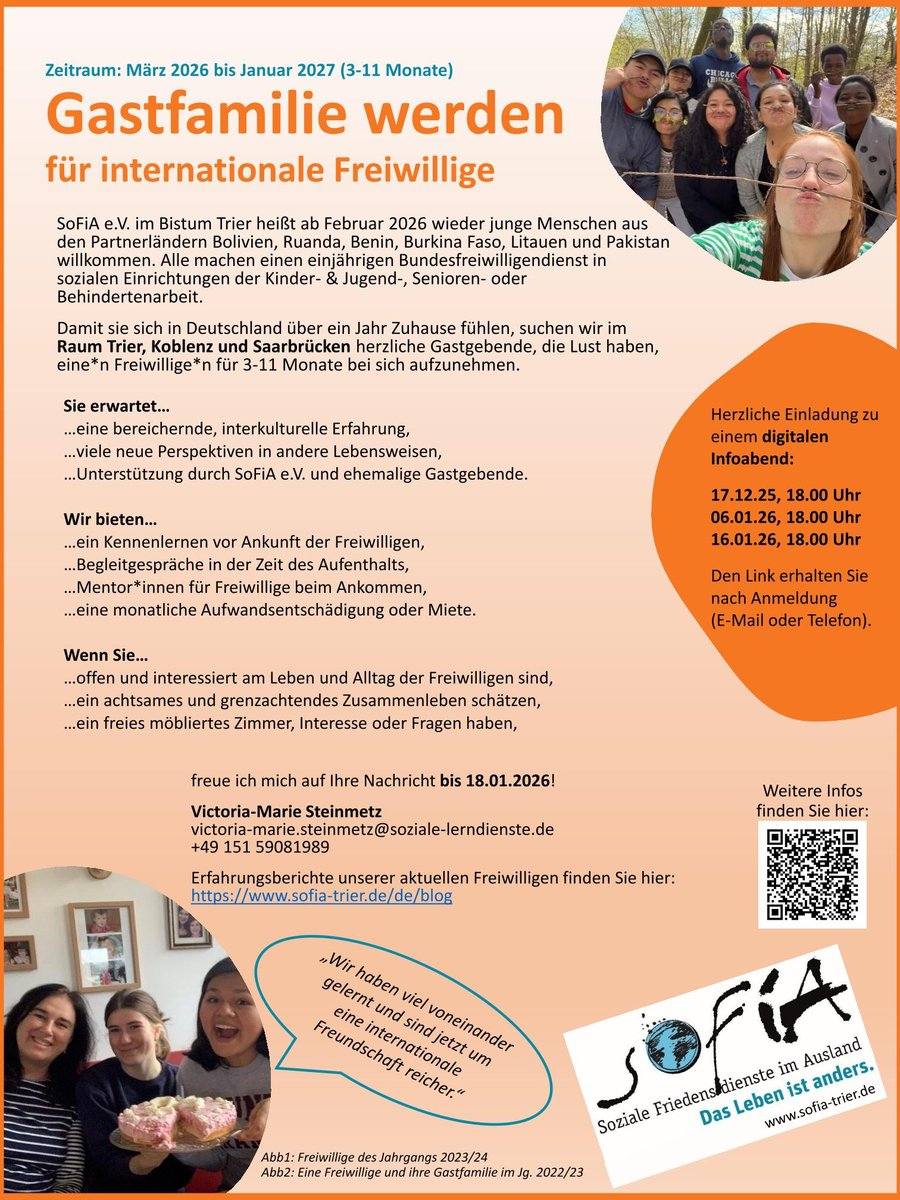 Titelbild zum News-Artikel Gastfamilien für internationale Freiwillige gesucht